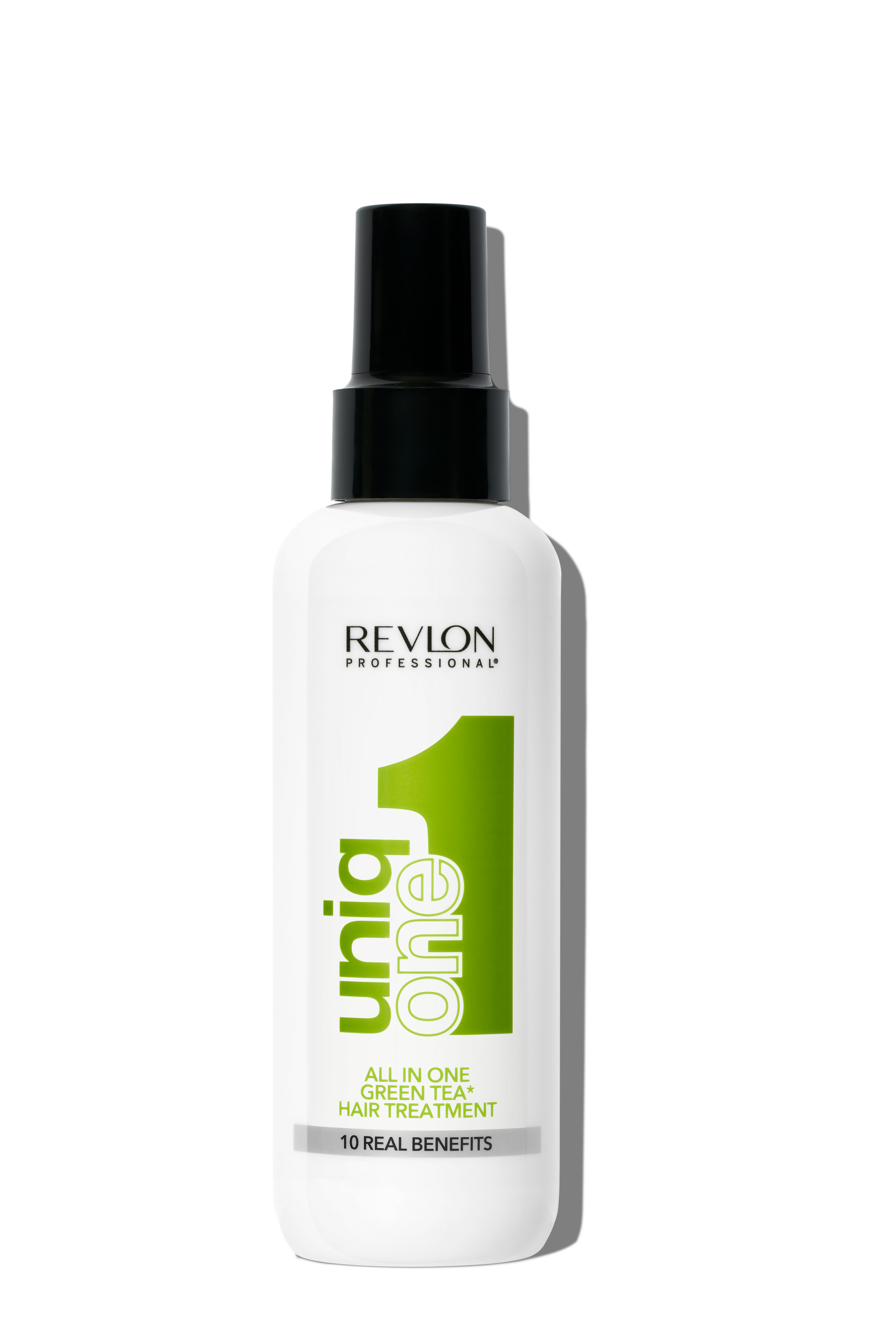 REVLON PROFESSIONAL UNIQONE Hair Treatment Green Tea–vegane 10-in-1 Sprühkur für trockenes & strapaziertes Haar, Leave-In Pflege mit Hitzeschutz, Anti-Frizz & UV-Filter