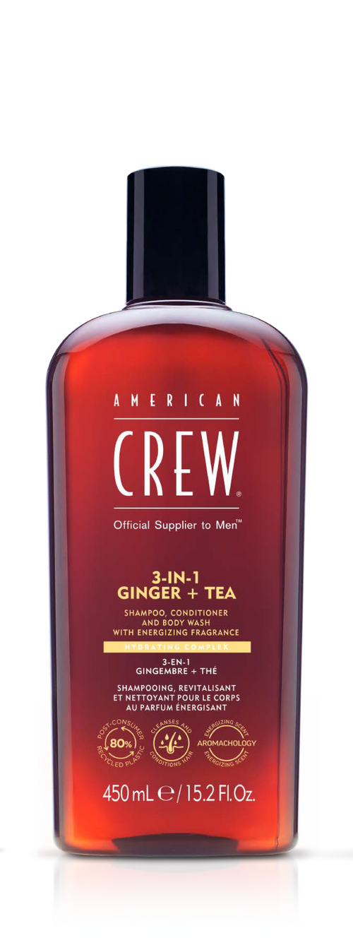 American Crew 3-in-1 Ginger & Tea Shampoo, Conditioner & Body Wash