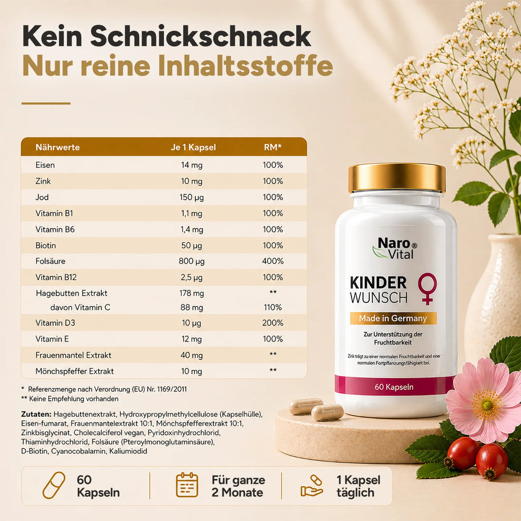 NaroVital Kinderwunsch – Unterstützung für Fruchtbarkeit & Wohlbefinden
