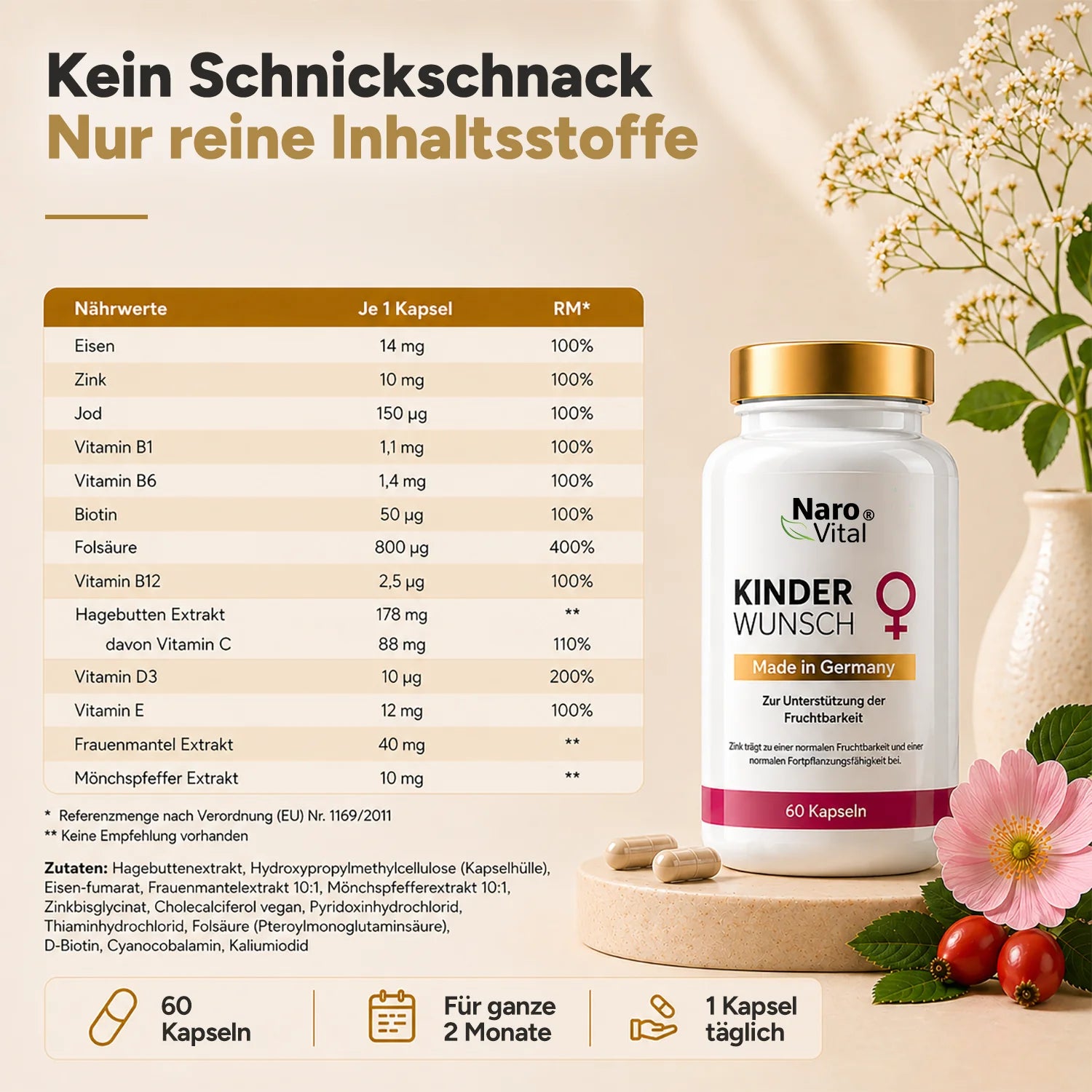 NaroVital Kinderwunsch – Unterstützung für Fruchtbarkeit & Wohlbefinden